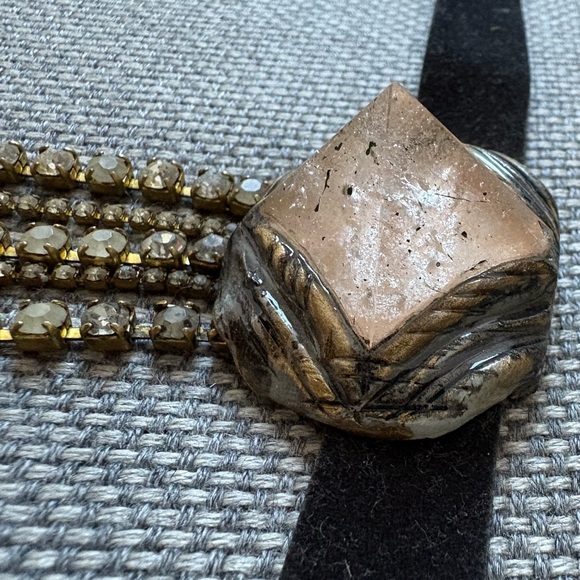 OOAK ADINA MILLS pink quartz pyramid and rhinestone choker #collectorsitem - Picture 3 of 7